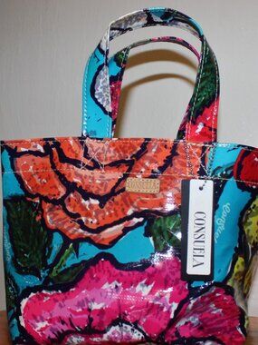 New w Tags  $195 CONSUELA Color Floral Tote Bag Purse